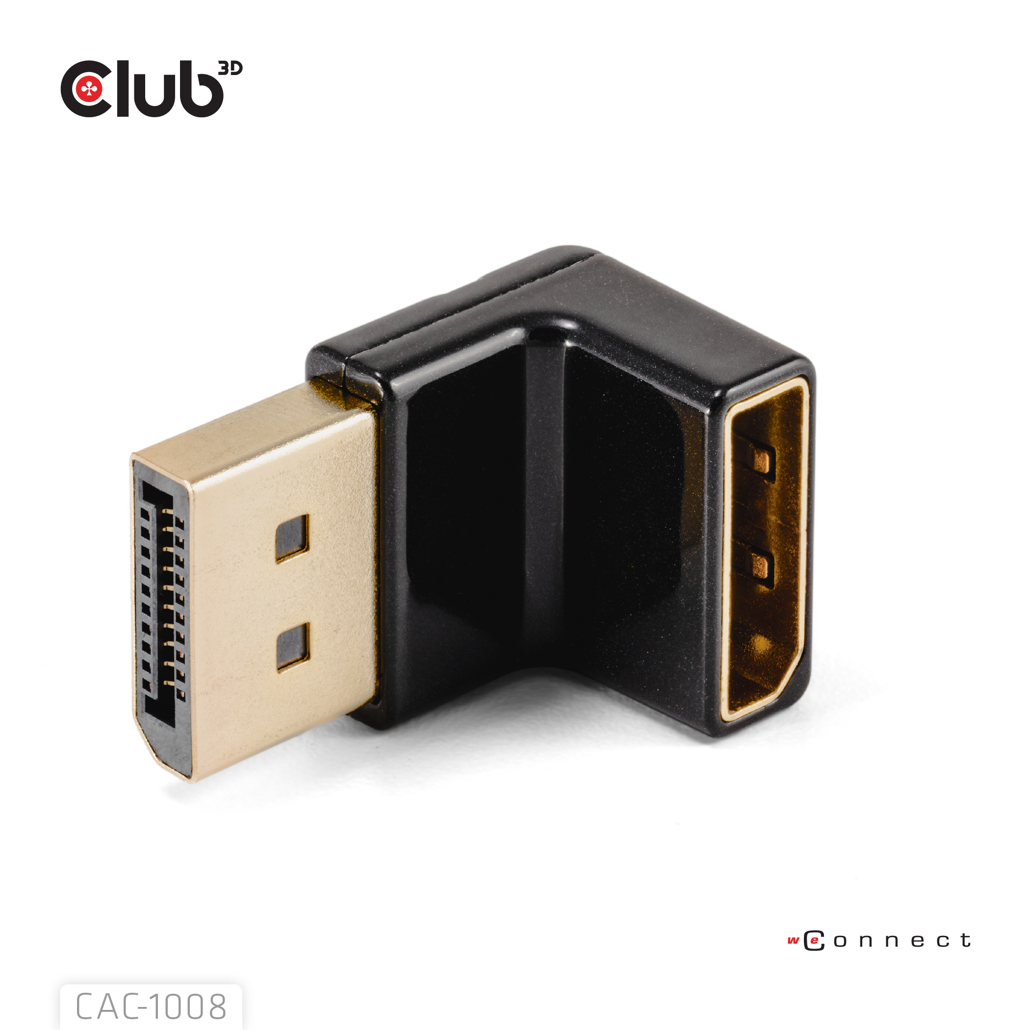 CLUB3D DisplayPort Male to DisplayPort 1.4 Female 90 Degree Angled Adapter 4K120Hz M/F - Afbeelding 8