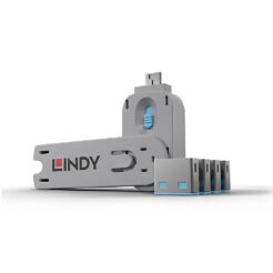 Lindy 40452 poortblokker Poortblokker + sleutel USB Type-A Blauw Acrylonitrielbutadieenstyreen (ABS) 5 stuk(s) - Afbeelding 2