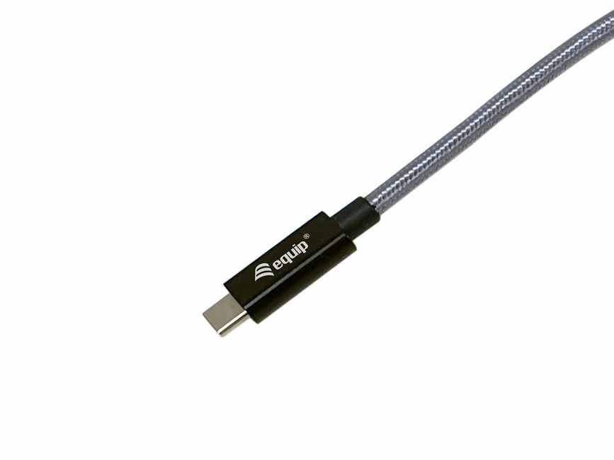 Equip 128422 USB 3.2 Gen 2x2 C naar C U-plug kabel, 2,0 m, zwart, M/M, PD240W, 4K/60Hz, 20Gbps - Afbeelding 4