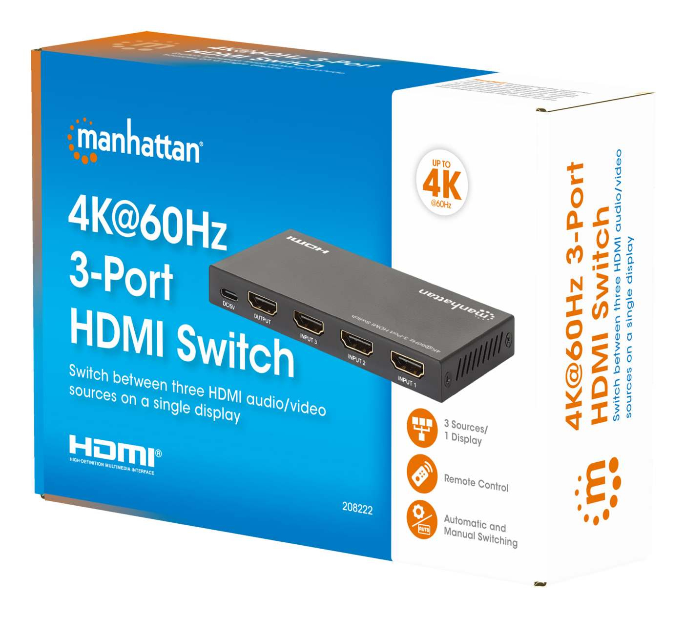 Manhattan 208222 video switch HDMI - Afbeelding 3