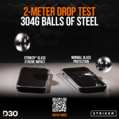 Striker D3O Xtreme Impact Glass Screen Protector - Black Frame - Samsung Galaxy S25 Edge 5G