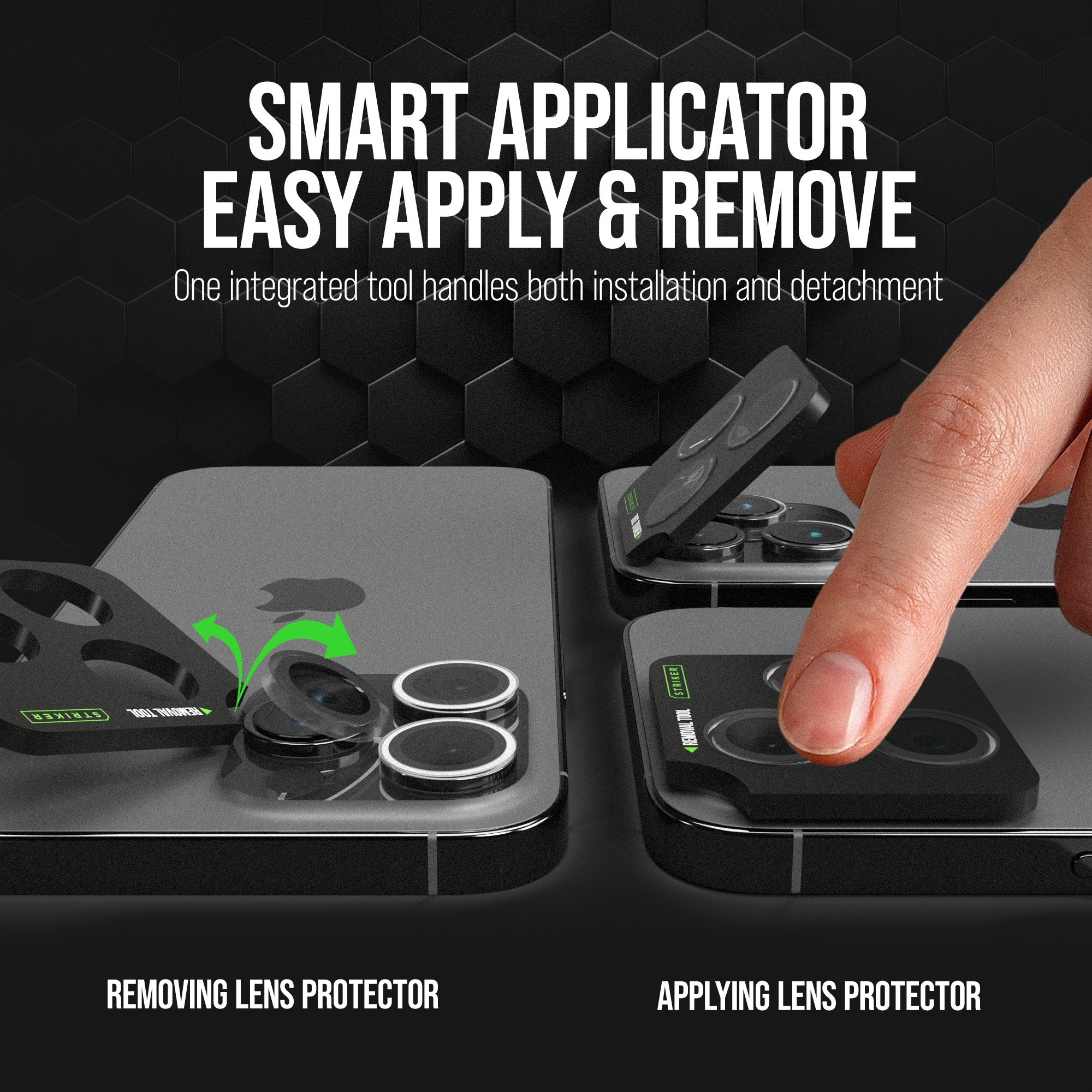 Striker Single Lens Glass Camera Protector - Transparent - Apple iPhone 13/13 Mini - Afbeelding 6