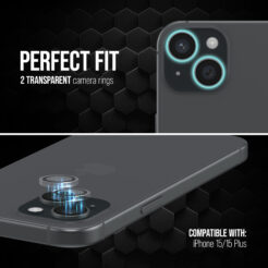 Striker Single Lens Glass Camera Protector - Transparent - Apple iPhone 15/15 Plus