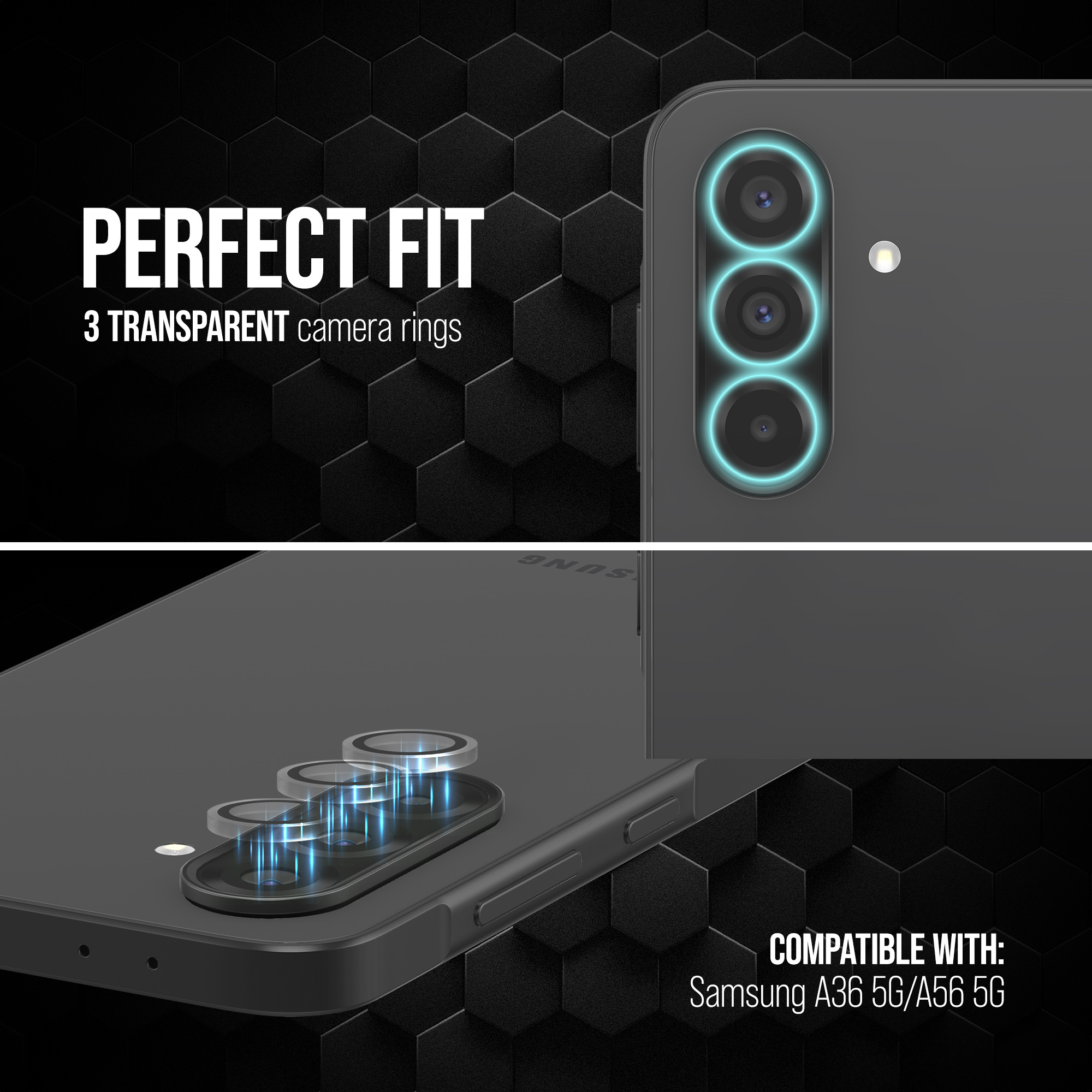 Striker Single Lens Glass Camera Protector - Transparent - Samsung Galaxy A36 5G/A56 5G