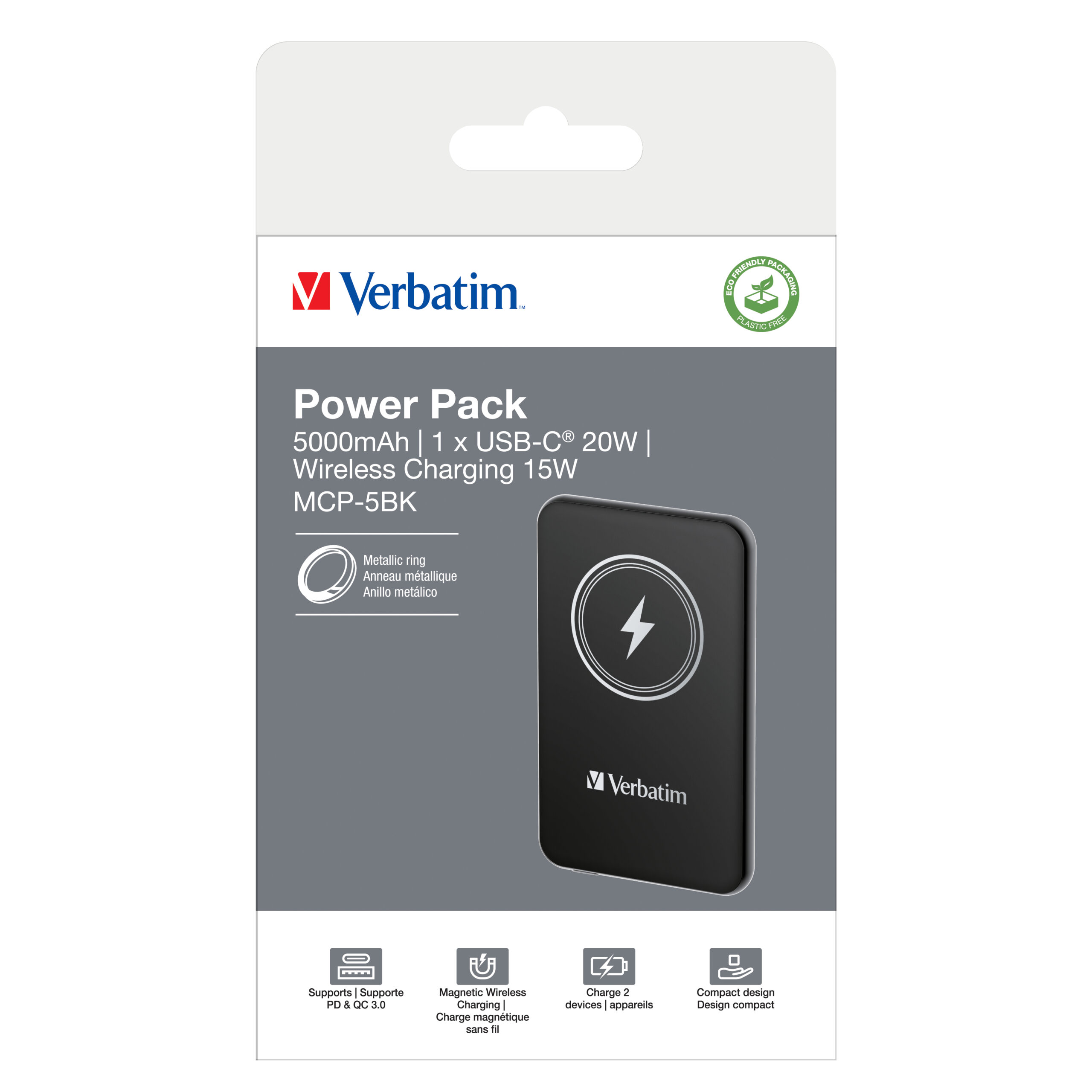 Verbatim Charge 'n' Go Magnetische Draadloze Power Bank 5000mAh Zwart - Afbeelding 5