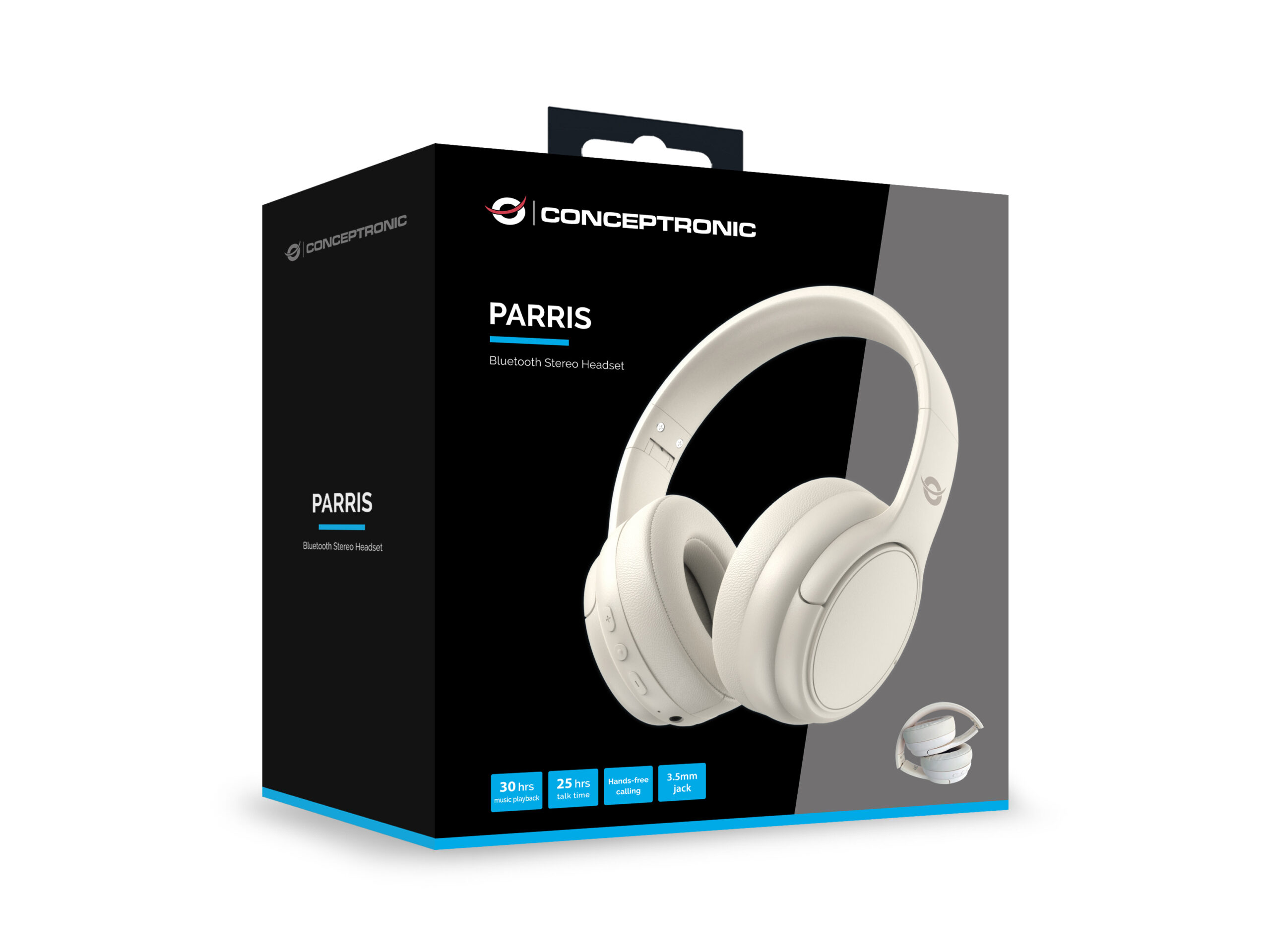 Conceptronic PARRIS03C hoofdtelefoon/headset Bedraad en draadloos Hoofdband Muziek Bluetooth Crème - Afbeelding 5