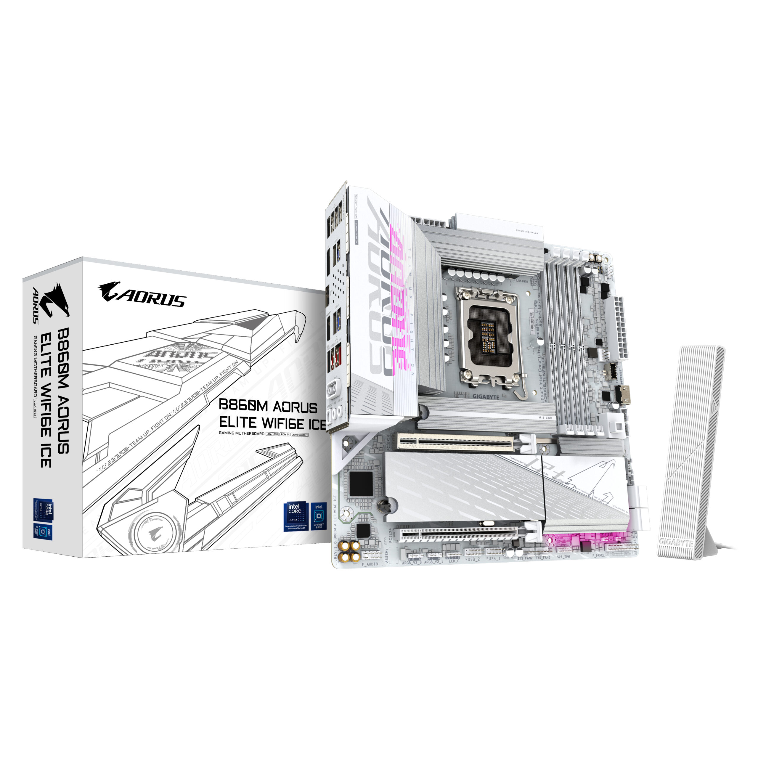 GIGABYTE B860M AORUS ELITE WF6E ICE Intel B860 LGA 1851 (Socket V1) micro ATX - Afbeelding 2