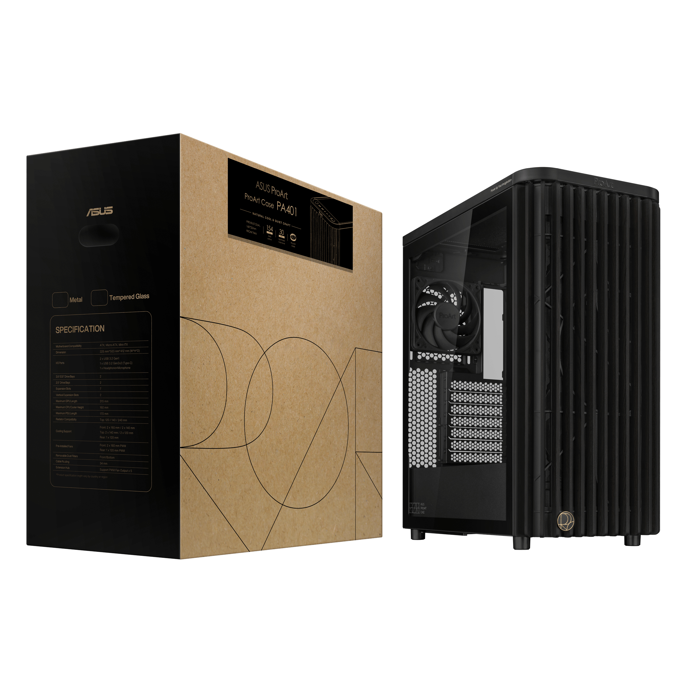 ASUS ProArt PA401 Wood TG PWM (Black) Tower Zwart - Afbeelding 21