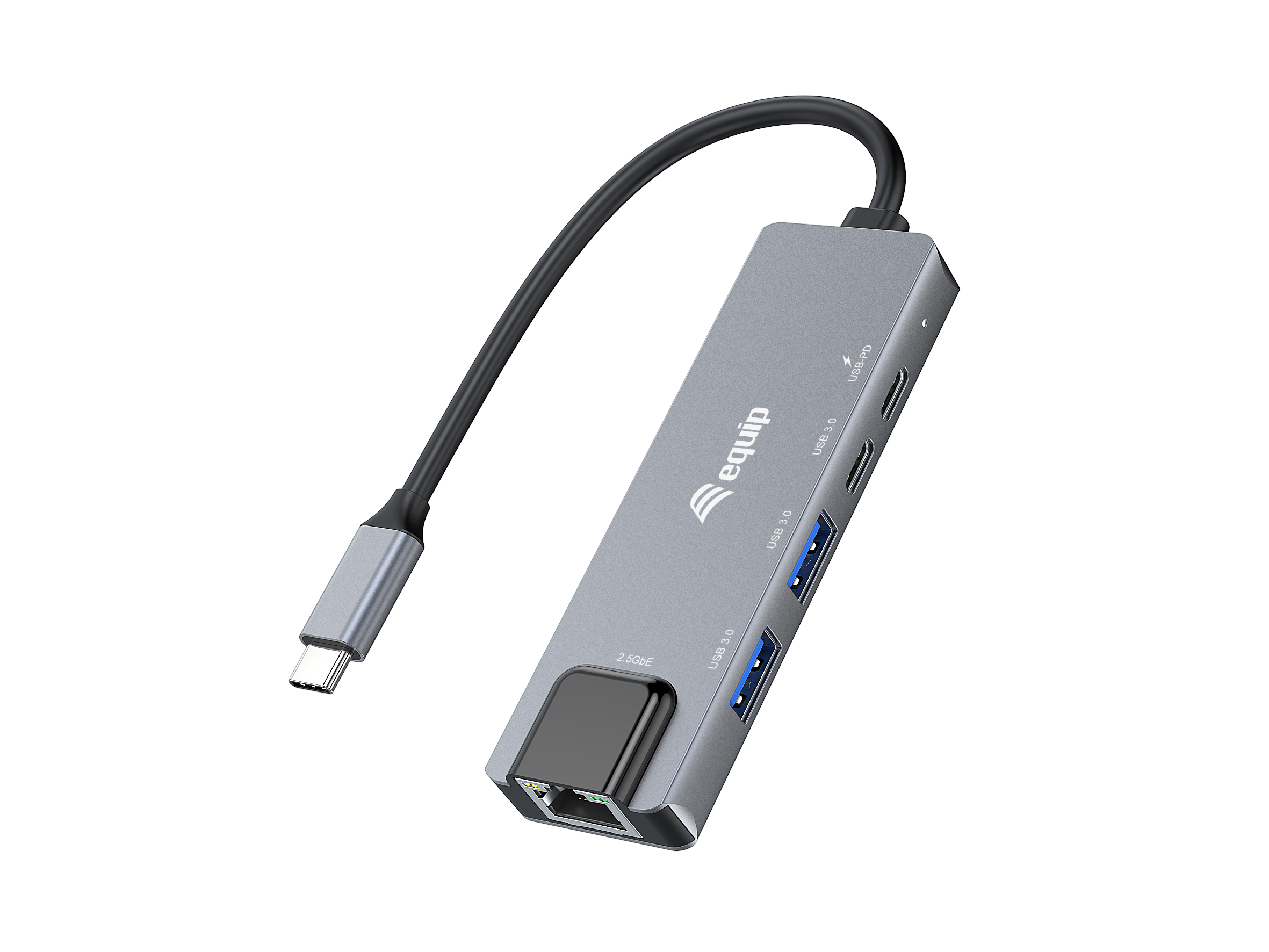 Equip 133496 5 in 1 multifunctionele adapter, 2,5GbE, USB-A x 2, USB-C x 1, USB-C , 100W USB PD - Afbeelding 2