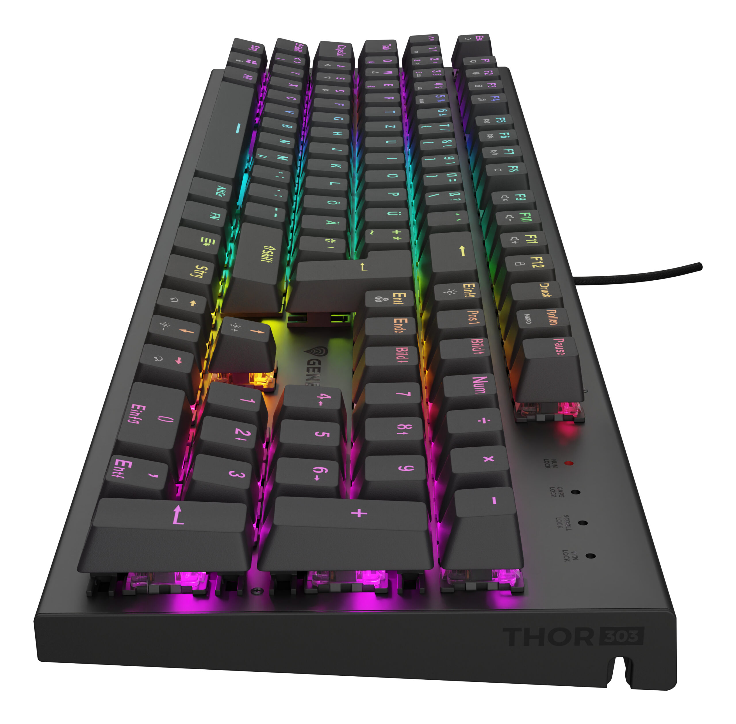 GENESIS Thor 303 toetsenbord Gamen USB QWERTZ Duits Zwart - Afbeelding 3