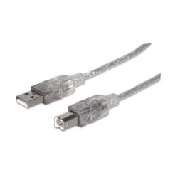 Manhattan 345408 USB-kabel USB 2.0 5 m USB A USB B Zilver