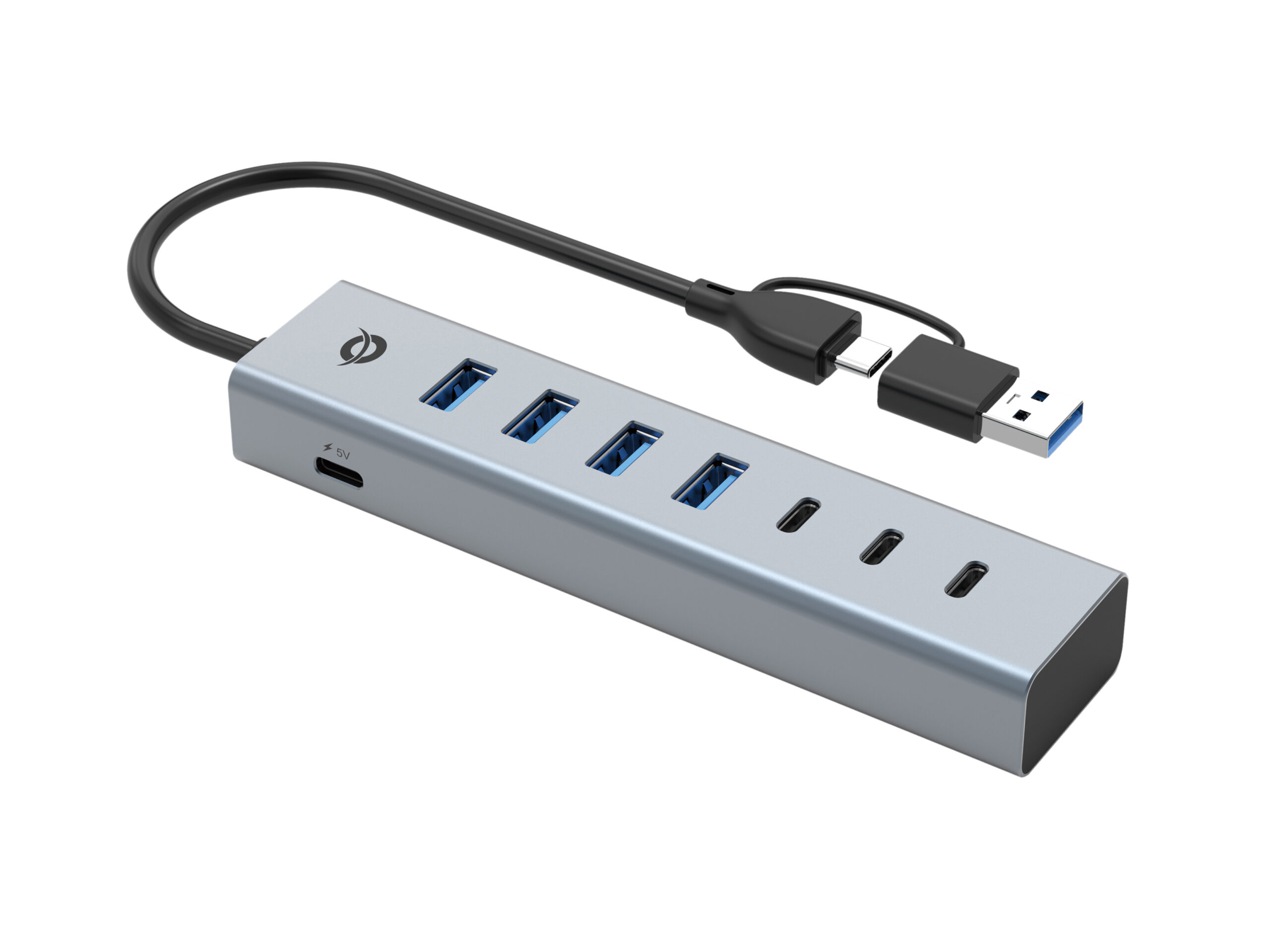 Conceptronic HUBBIES20GP interface hub USB 3.2 Gen 1 (3.1 Gen 1) Type-C 5000 Mbit/s Grijs - Afbeelding 4
