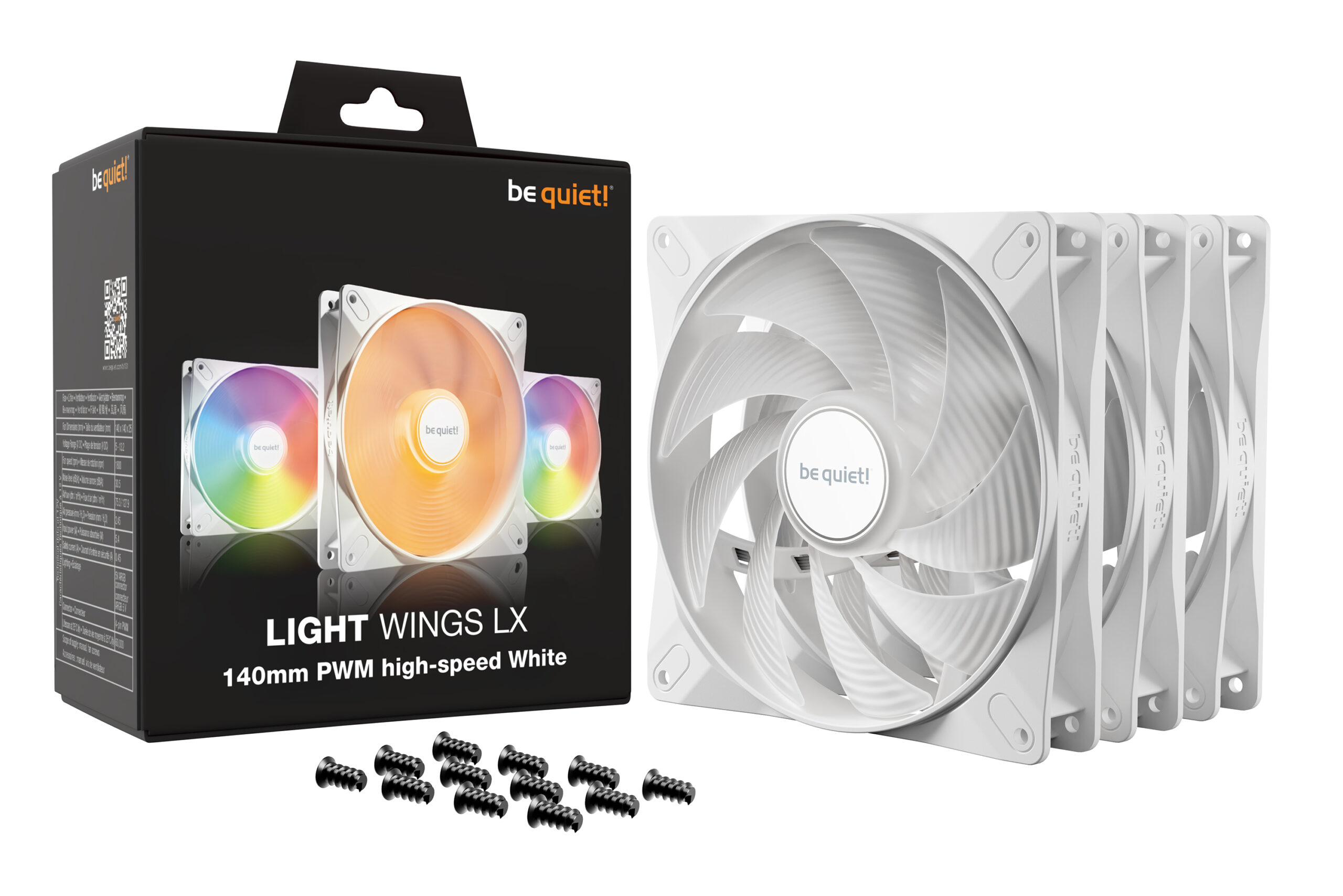be quiet! LIGHT WINGS LX 140mm PWM High Speed 3-Pack White Computer behuizing Ventilator 14 cm Wit 3 stuk(s) - Afbeelding 6