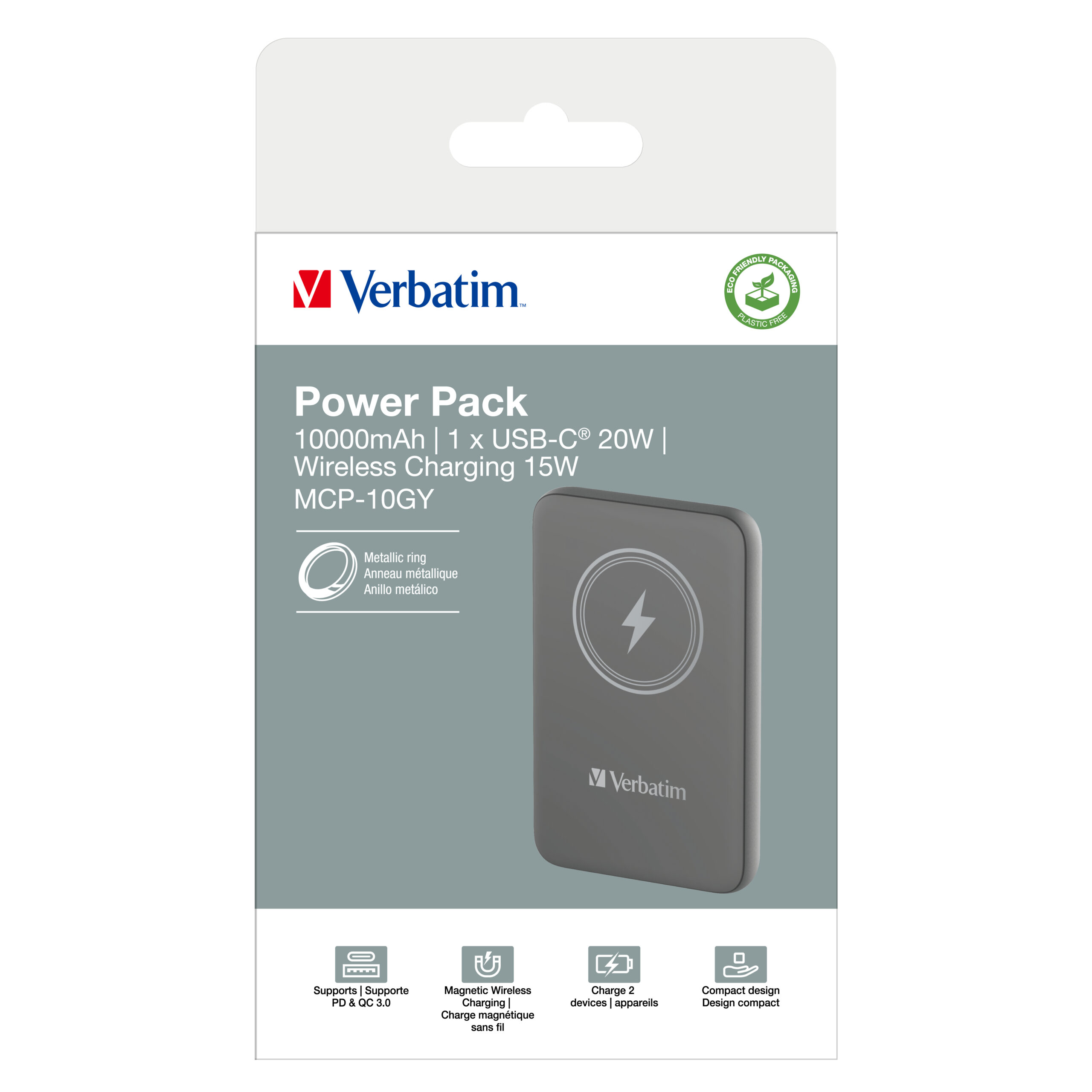 Verbatim Charge 'n' Go Magnetische Draadloze Power Bank 10000mAh Grijs - Afbeelding 5