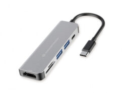 Conceptronic DONN02G laptop dock & poortreplicator USB 3.2 Gen 1 (3.1 Gen 1) Type-C Aluminium