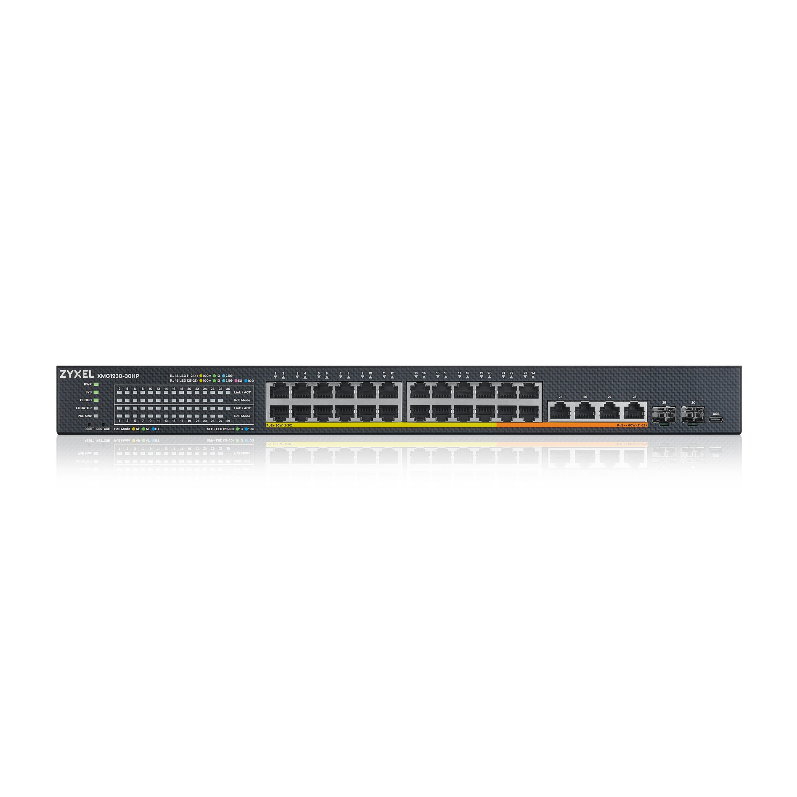 Zyxel XMG1930-30HP Managed L3 2.5G Ethernet (100/1000/2500) Power over Ethernet (PoE) 1U Zwart - Afbeelding 4