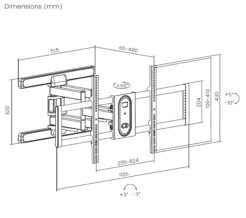 Equip 650348 43“-100” Full Motion TV Muurbeugel - Afbeelding 8