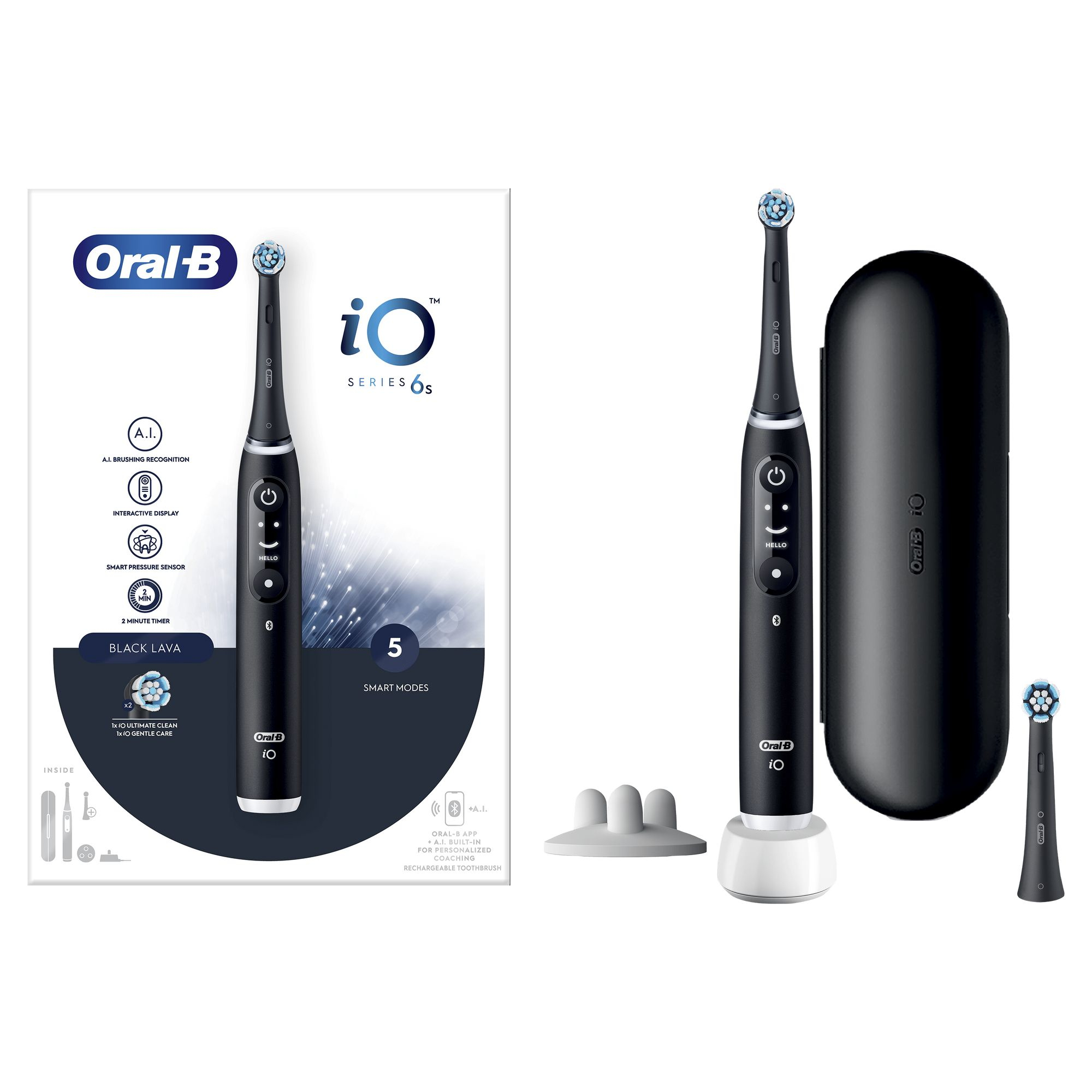 Oral-B iO 6 Volwassene Vibrerende tandenborstel Zwart - Afbeelding 4