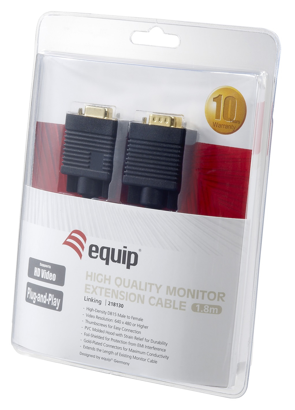 Equip 218130 VGA kabel 1,8 m VGA (D-Sub) Zwart - Afbeelding 3