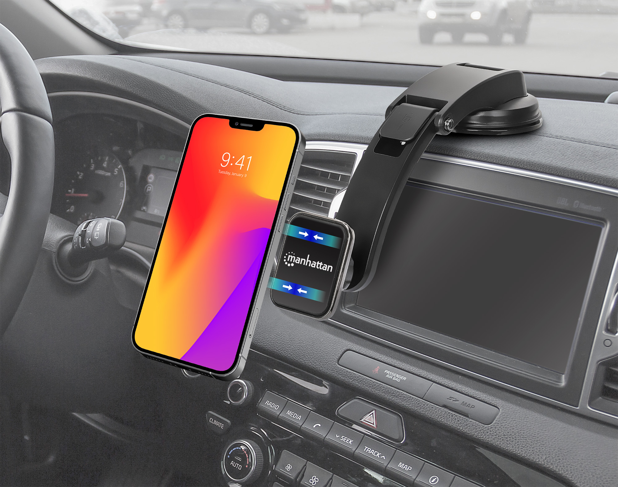 Manhattan 462525 houder Passieve houder Mobiele telefoon/Smartphone Zwart, Zilver - Afbeelding 6