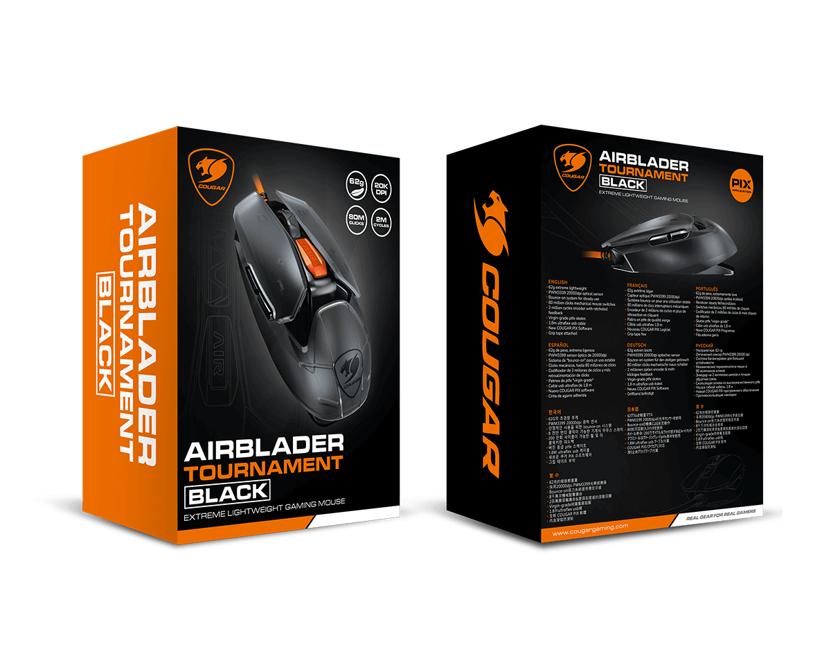 COUGAR Gaming AirBlader Tournament muis Gamen Rechtshandig USB Type-A Optisch 20000 DPI - Afbeelding 9