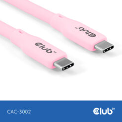 CLUB3D USB C oplaadkabel roze siliconen & tangle-free - Afbeelding 7