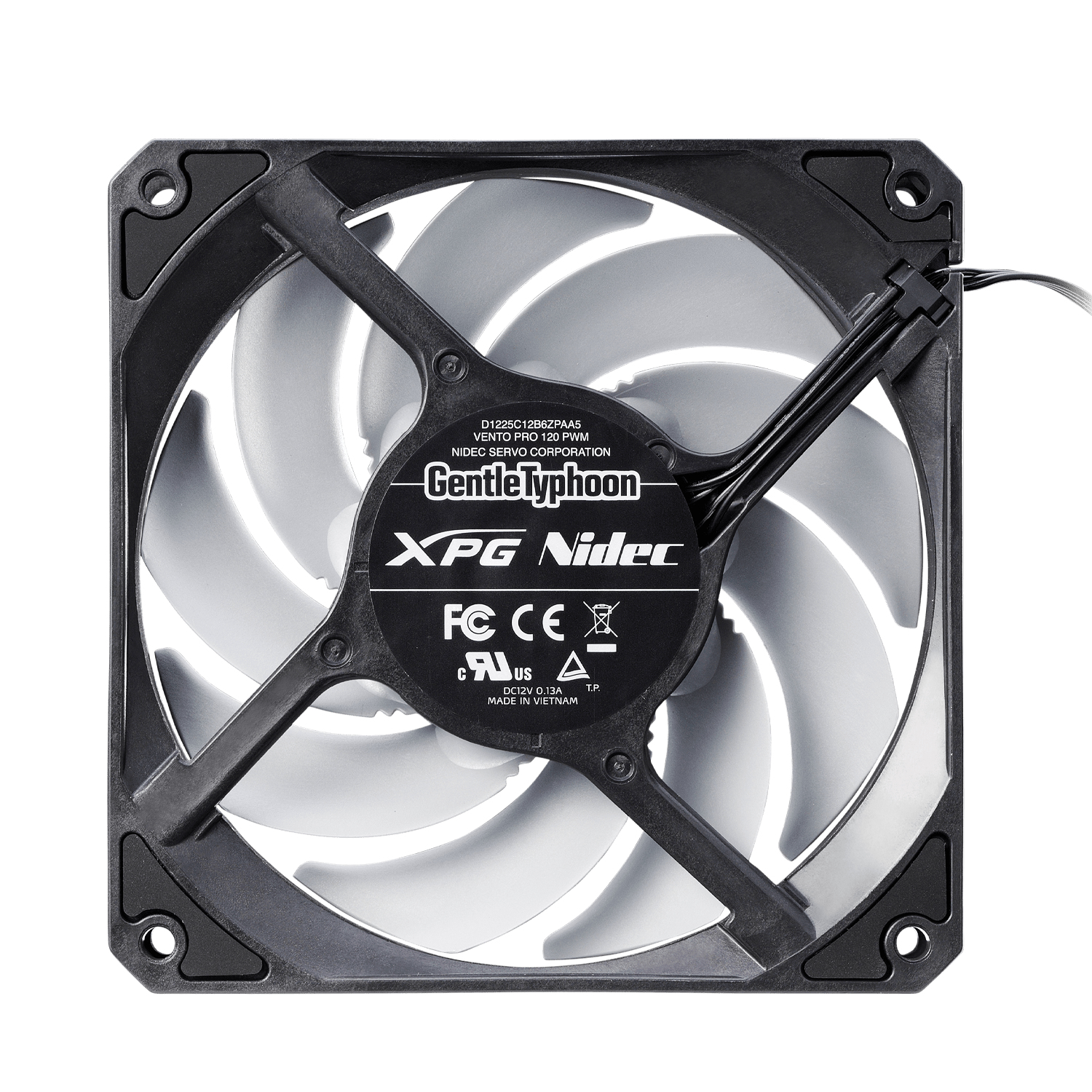 XPG VENTO PRO 120 PWM Computer behuizing Ventilator 12 cm Zwart, Wit 1 stuk(s) - Afbeelding 5
