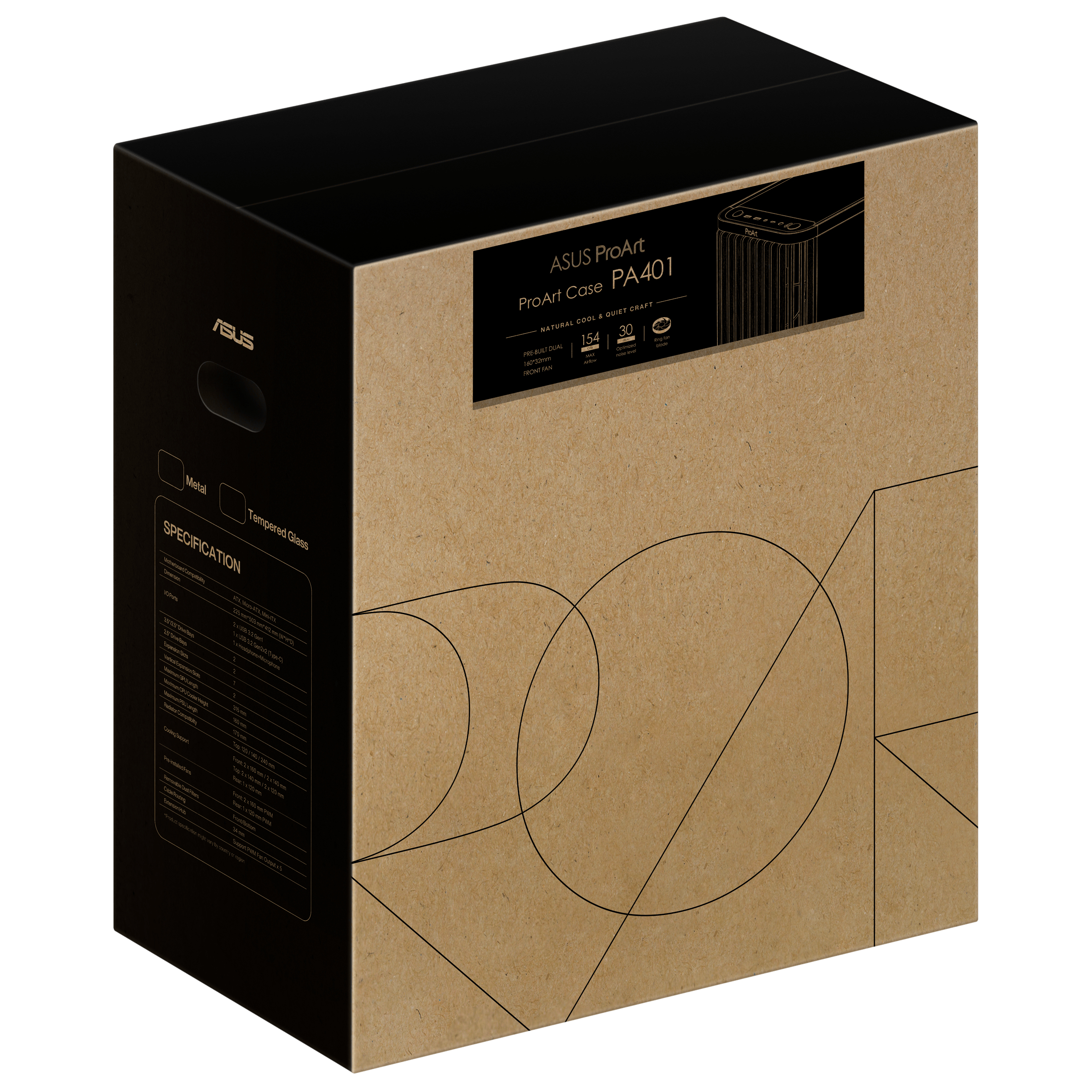 ASUS ProArt PA401 Wood TG PWM (Black) Tower Zwart - Afbeelding 20
