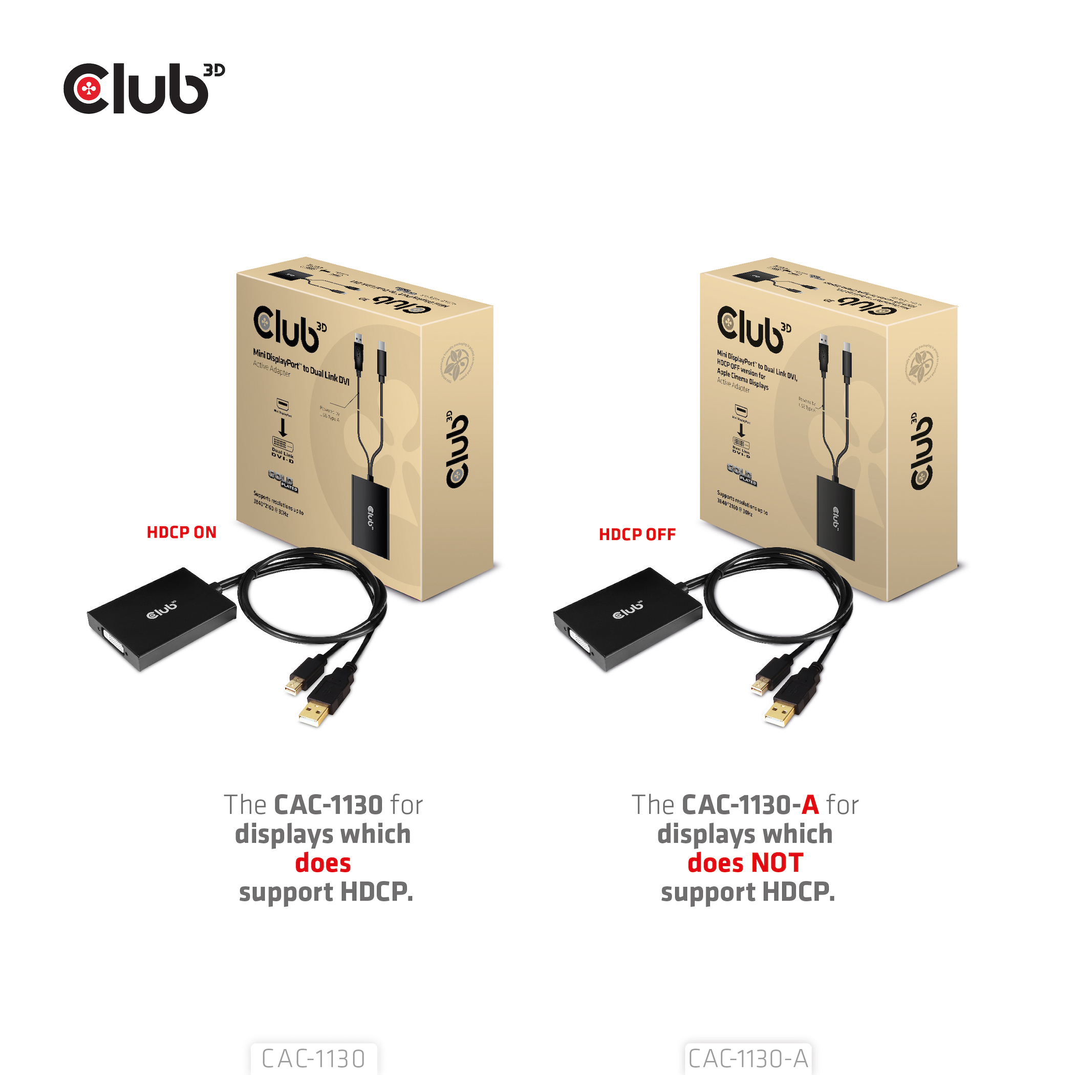 CLUB3D Mini DisplayPort to Dual Link DVI, HDCP OFF version for Apple Cinema Displays Active Adapter - Afbeelding 7