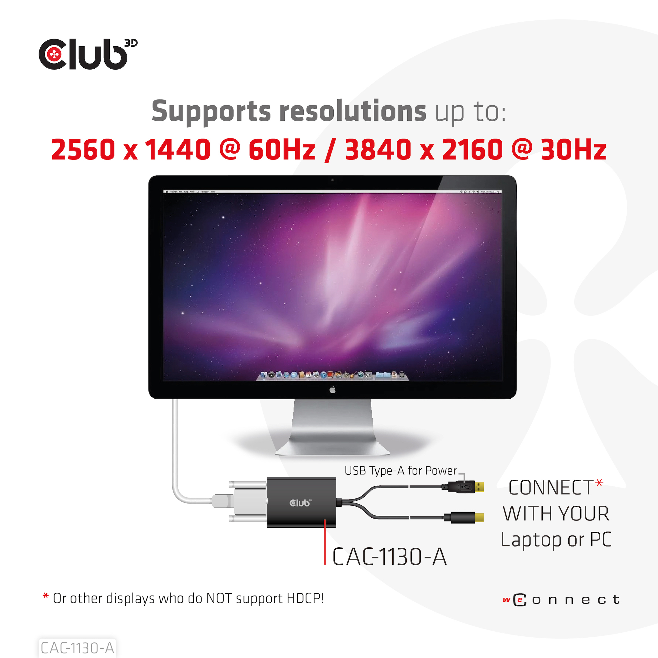 CLUB3D Mini DisplayPort to Dual Link DVI, HDCP OFF version for Apple Cinema Displays Active Adapter - Afbeelding 6