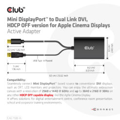 CLUB3D Mini DisplayPort to Dual Link DVI, HDCP OFF version for Apple Cinema Displays Active Adapter - Afbeelding 4