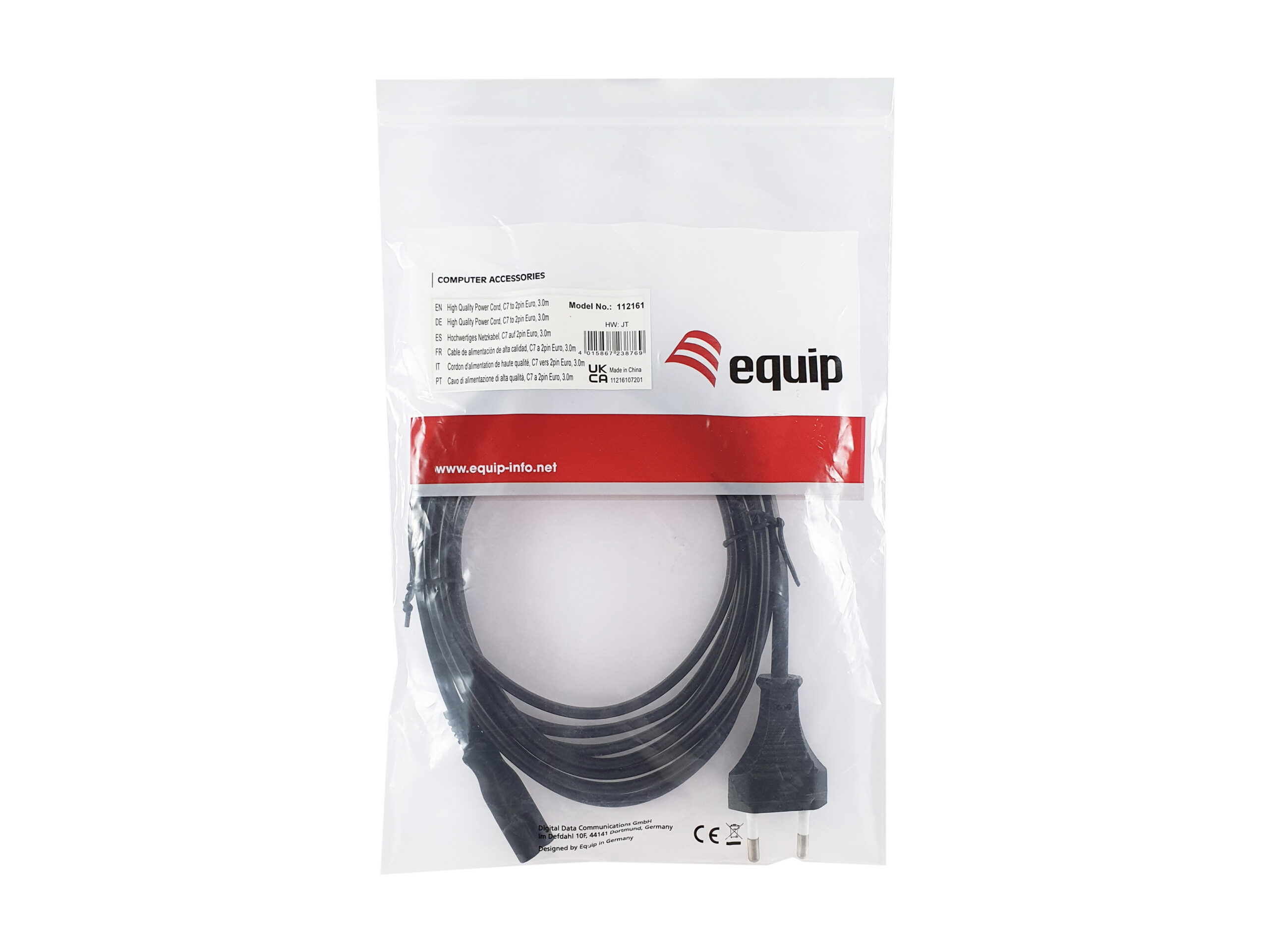 Equip 112161 electriciteitssnoer Zwart 3 m 2-pin C7 stekker - Afbeelding 5