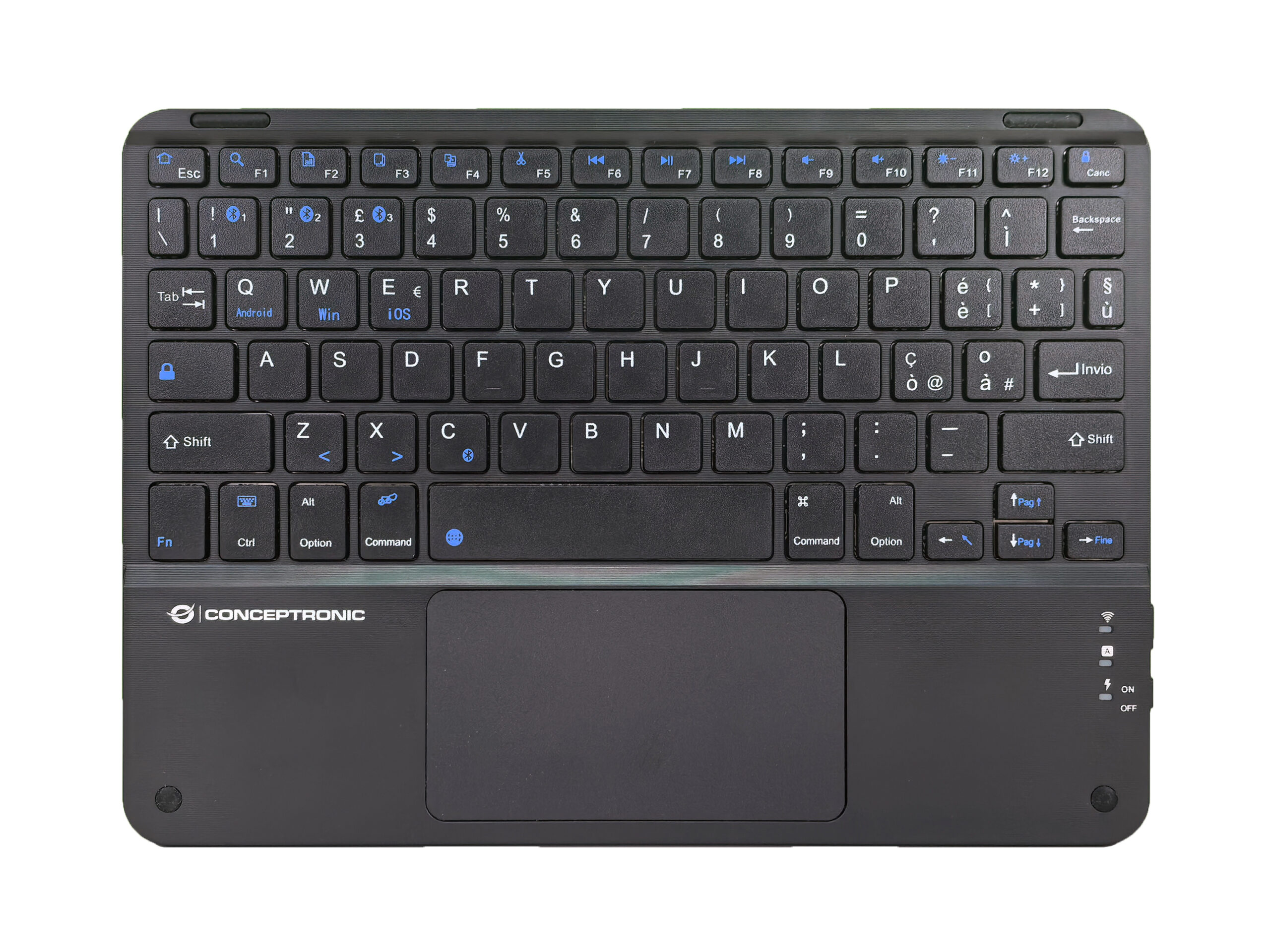 Conceptronic TOBIN01BIT toetsenbord Universeel Bluetooth QWERTY Italiaans Zwart - Afbeelding 2
