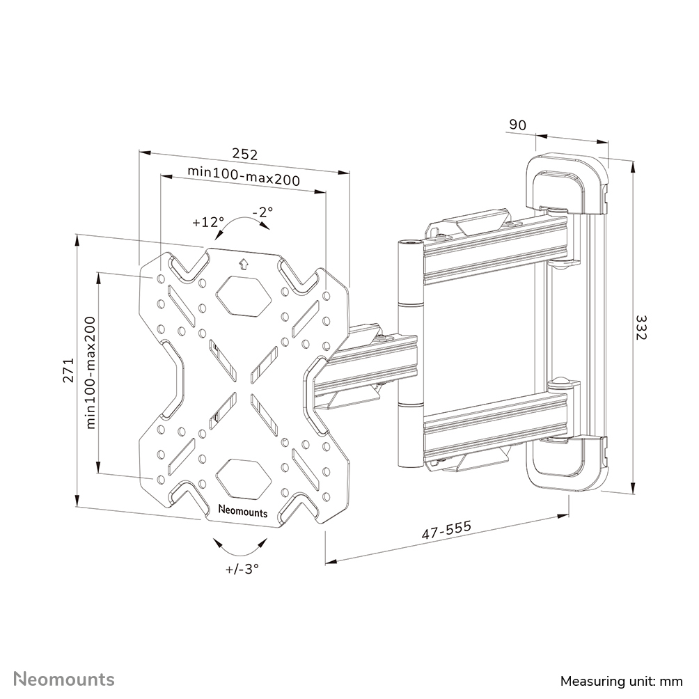 Neomounts WL40S-850BL12 TV-beugel wand 32-55" - full motion - snelle installatie - Afbeelding 21