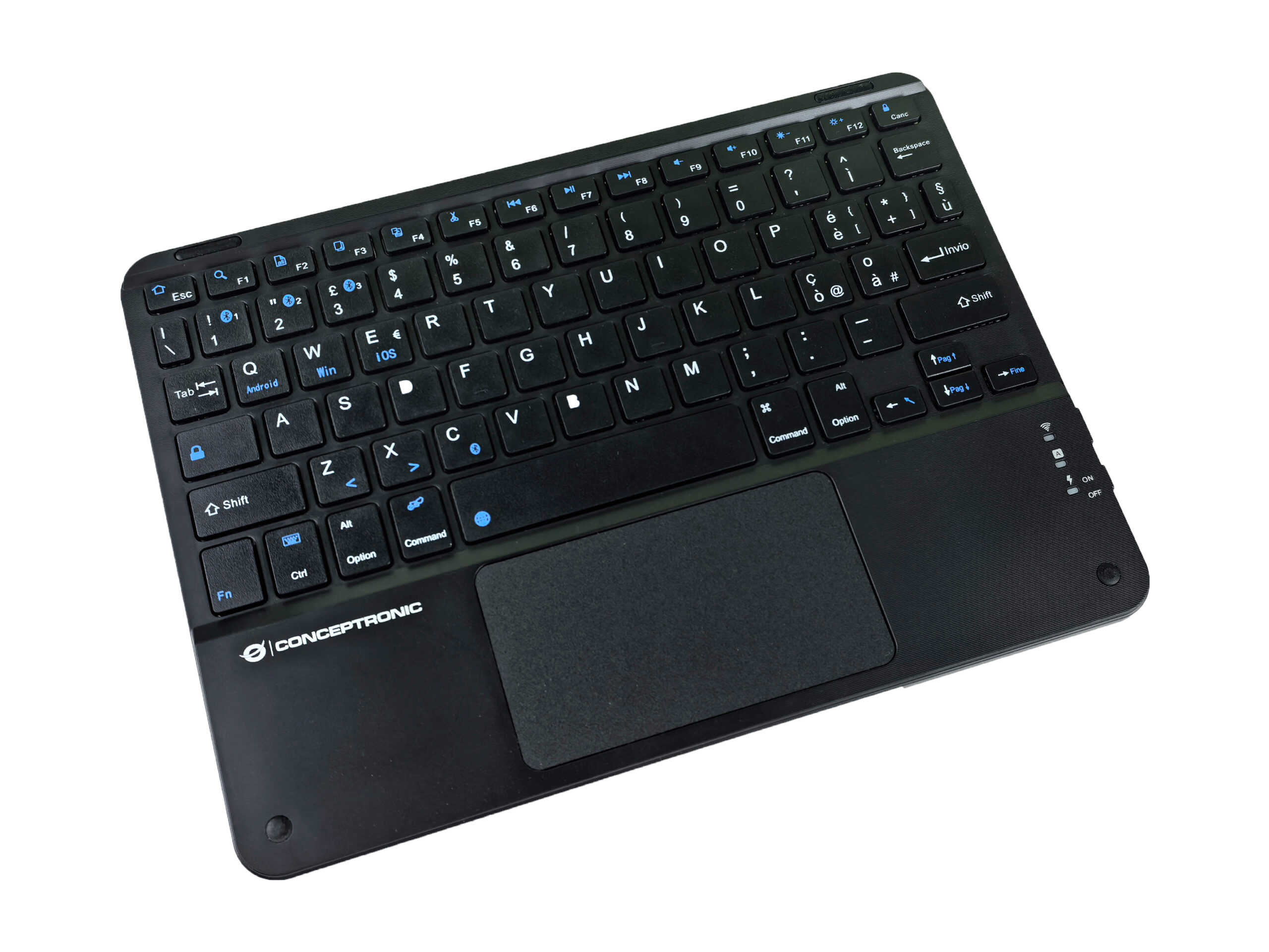 Conceptronic TOBIN01BIT toetsenbord Universeel Bluetooth QWERTY Italiaans Zwart - Afbeelding 4
