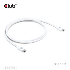 CLUB3D USB 80Gbps Certified 240W 8K240Hz Type-C® 1.2m / 3.94ft White Cable - Afbeelding 7