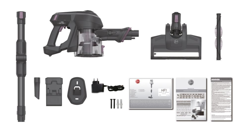 Hoover HF1 HF103X 011 Steelstofzuiger Batterij/Accu Droog Zakloos 0,9 l 170 W Titanium - Afbeelding 51