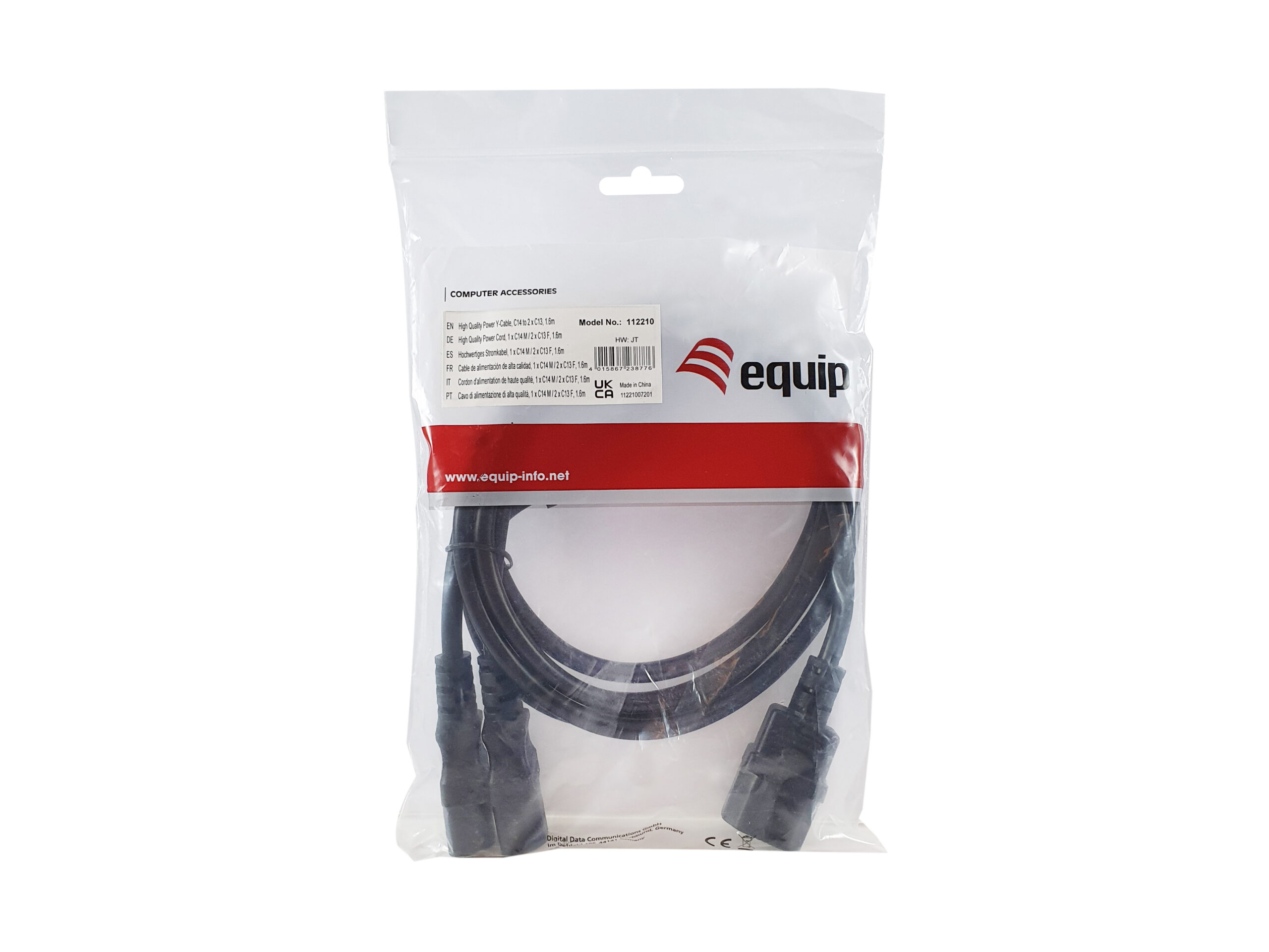 Equip 112210 electriciteitssnoer Zwart 1,6 m C14 stekker 2 x C13 stekker - Afbeelding 7