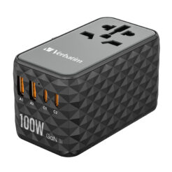 Verbatim UTA-06 100W GaN III universele reisadapter Met 2 x USB-C PD & QC 4+ & 2 x USB-A QC 3.0 poorten - Afbeelding 8