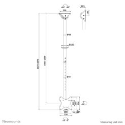 Neomounts CL35-340BL12 Monitor/TV-beugel plafond 23-42" - h 106-156 cm - Afbeelding 21