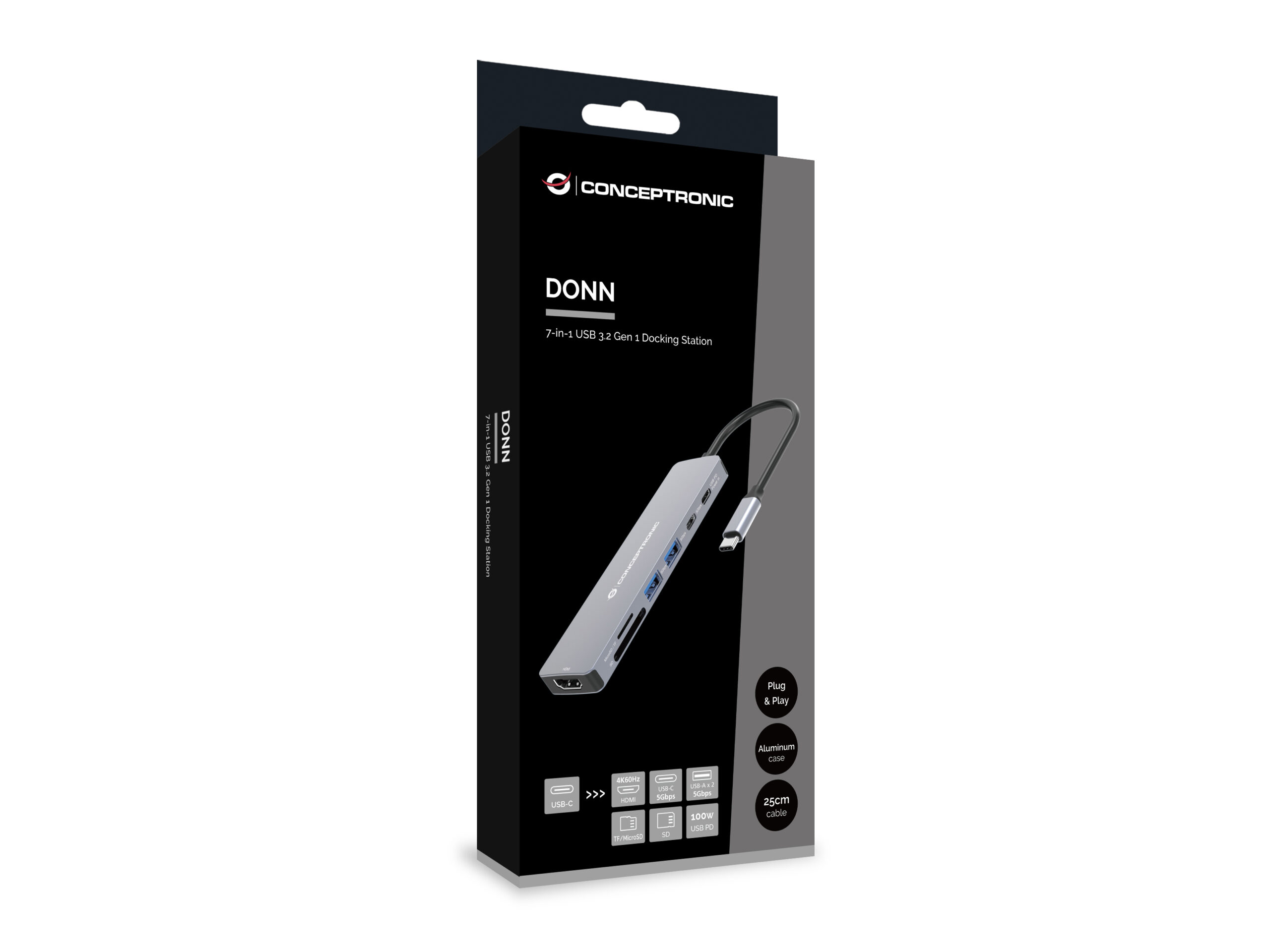 Conceptronic DONN28G Bedraad USB 3.2 Gen 1 (3.1 Gen 1) Type-C Grijs - Afbeelding 8