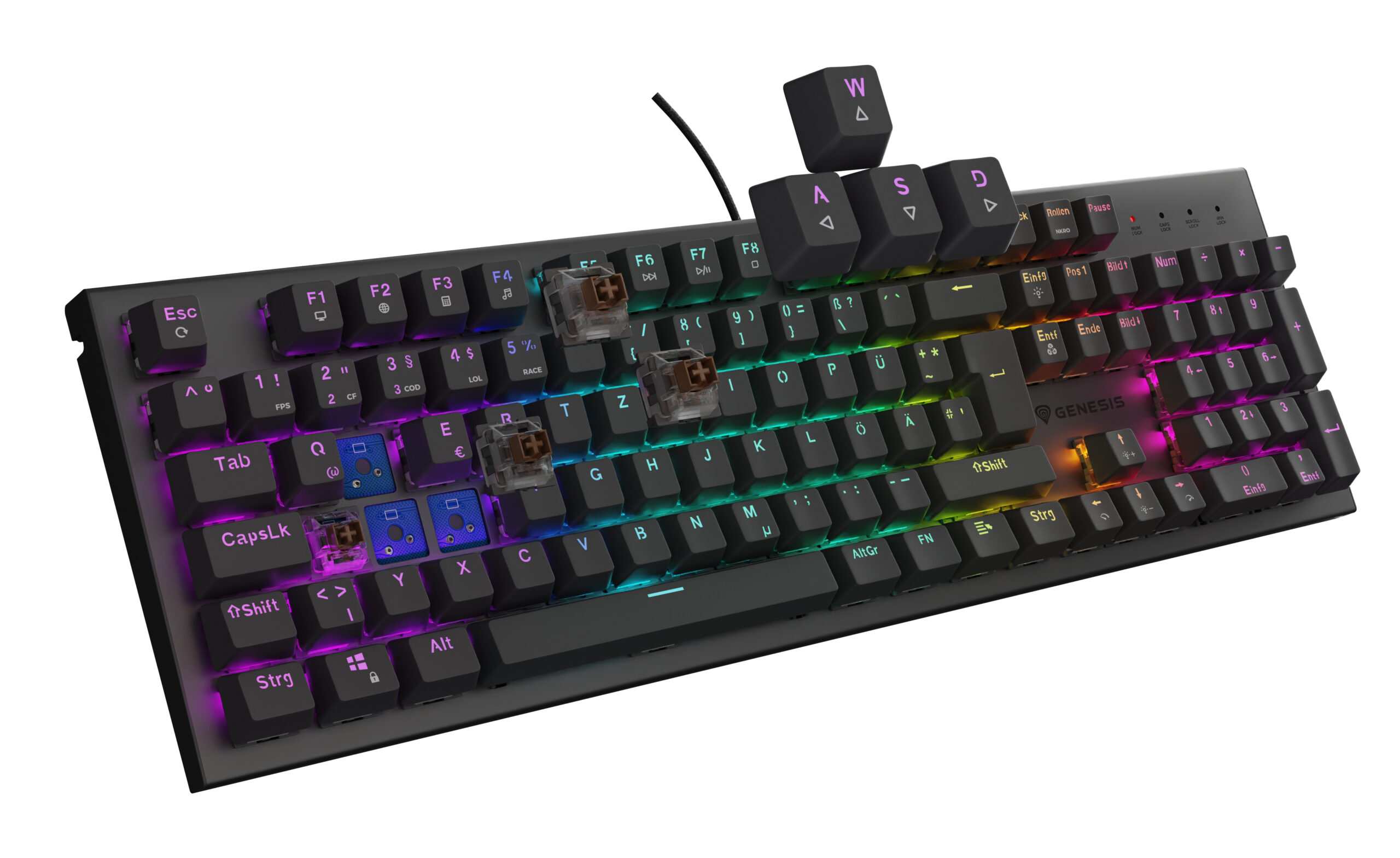 GENESIS Thor 303 toetsenbord Gamen USB QWERTZ Duits Zwart - Afbeelding 9