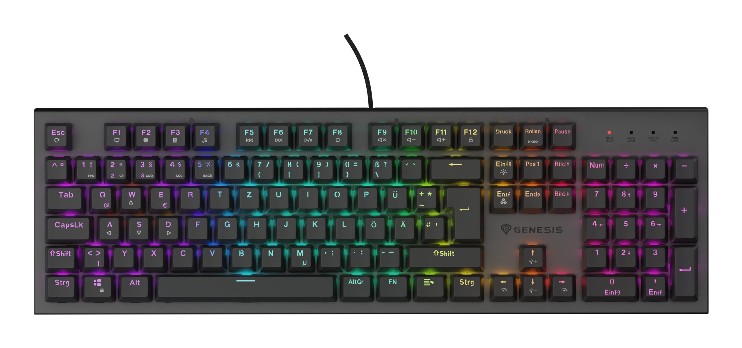 GENESIS Thor 303 toetsenbord Gamen USB QWERTZ Duits Zwart - Afbeelding 5