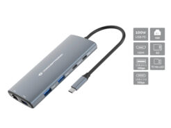 Conceptronic DONN06G laptop dock & poortreplicator Bedraad USB 3.2 Gen 1 (3.1 Gen 1) Type-C Grijs