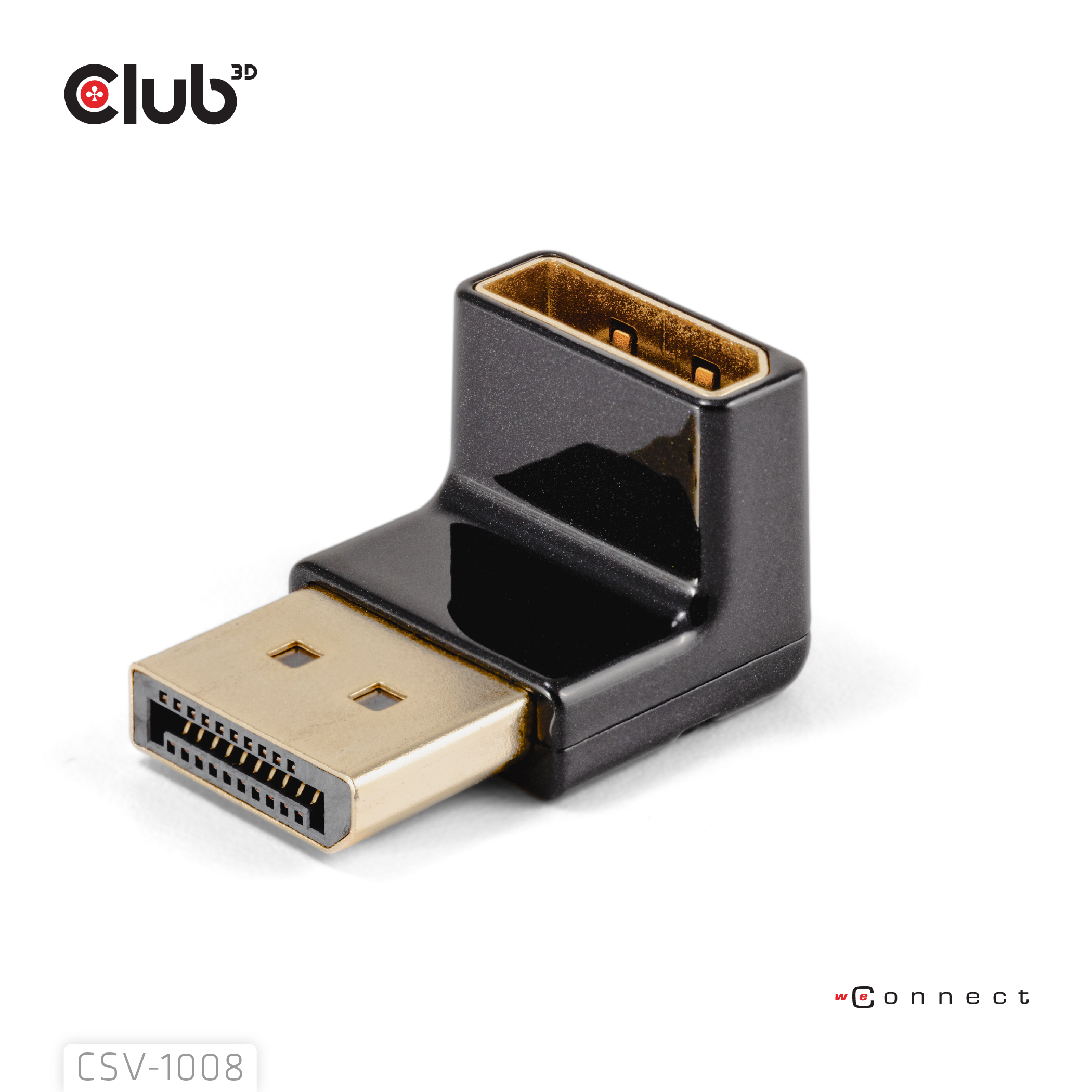 CLUB3D DisplayPort Male to DisplayPort 1.4 Female 90 Degree Angled Adapter 4K120Hz M/F - Afbeelding 12
