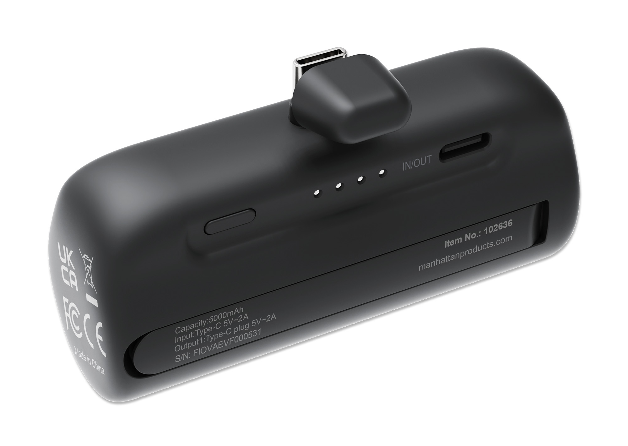 Manhattan 102636 powerbank Lithium-Ion (Li-Ion) 5000 mAh Zwart - Afbeelding 7