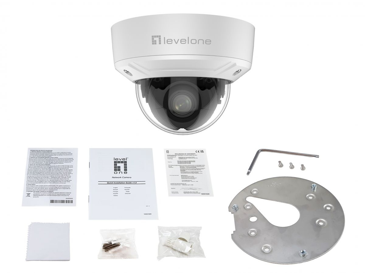 LevelOne FCS-3461 bewakingscamera Dome IP-beveiligingscamera Binnen & buiten 1920 x 1080 Pixels Plafond - Afbeelding 4