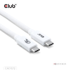 CLUB3D USB 80Gbps Certified 240W 8K240Hz Type-C® 1.2m / 3.94ft White Cable - Afbeelding 6