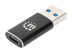 Manhattan 153980 tussenstuk voor kabels USB A USB C Zwart
