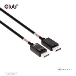 CLUB3D DisplayPort™ 2.1 Bi-Directional VESA DP80 Gecertificeerde kabel 4K240Hz, 8K60Hz or 10K60Hz M/M 1.6m/ Next-Gen Gaming - Afbeelding 7